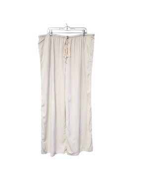 Wide-Leg Beige Pants With Drawstring Waist By Anymeet 3XL Lightweight And